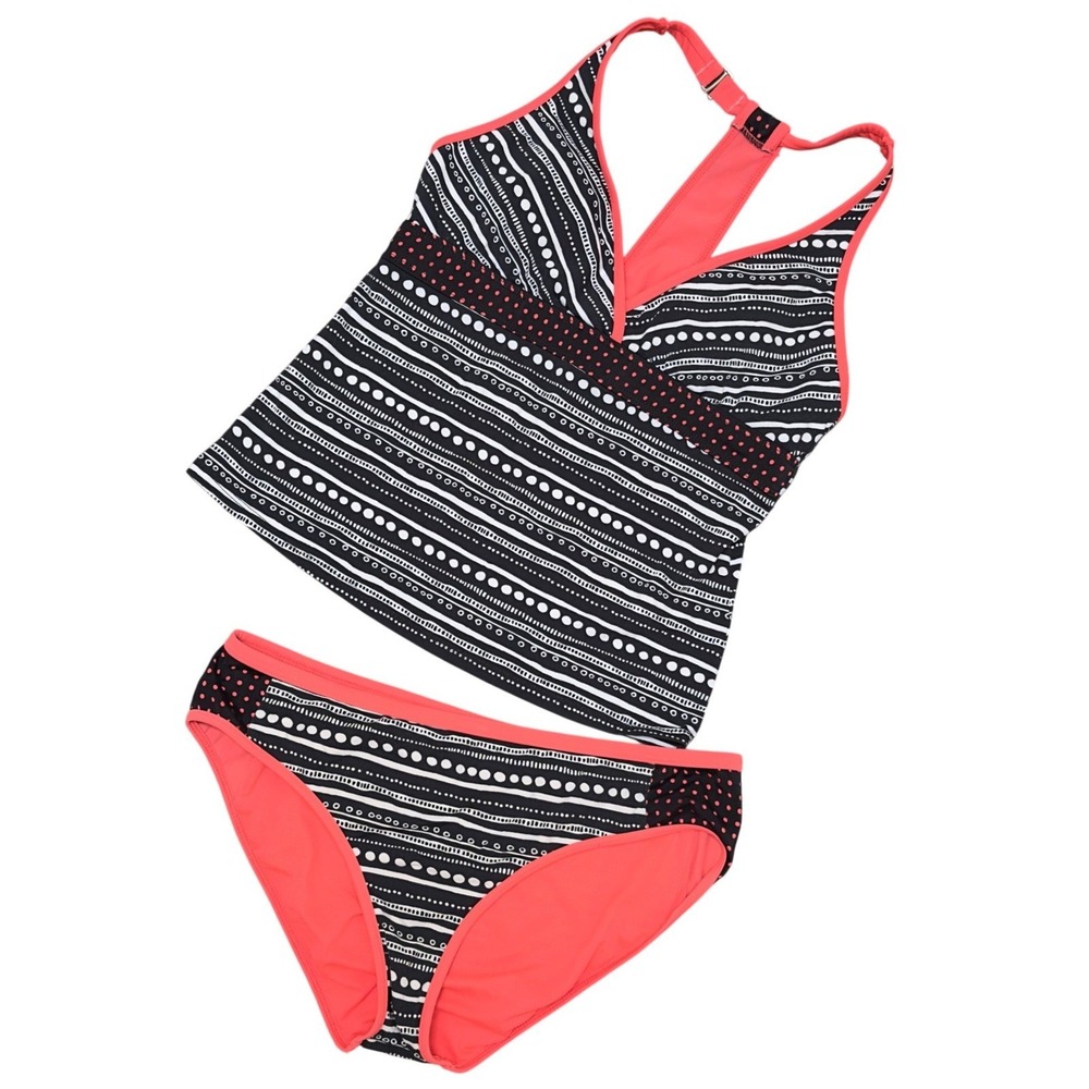 2 pc Title Nine L Tankini Bikini T Strap Athletic Sporty Top M Bottom Large Swim